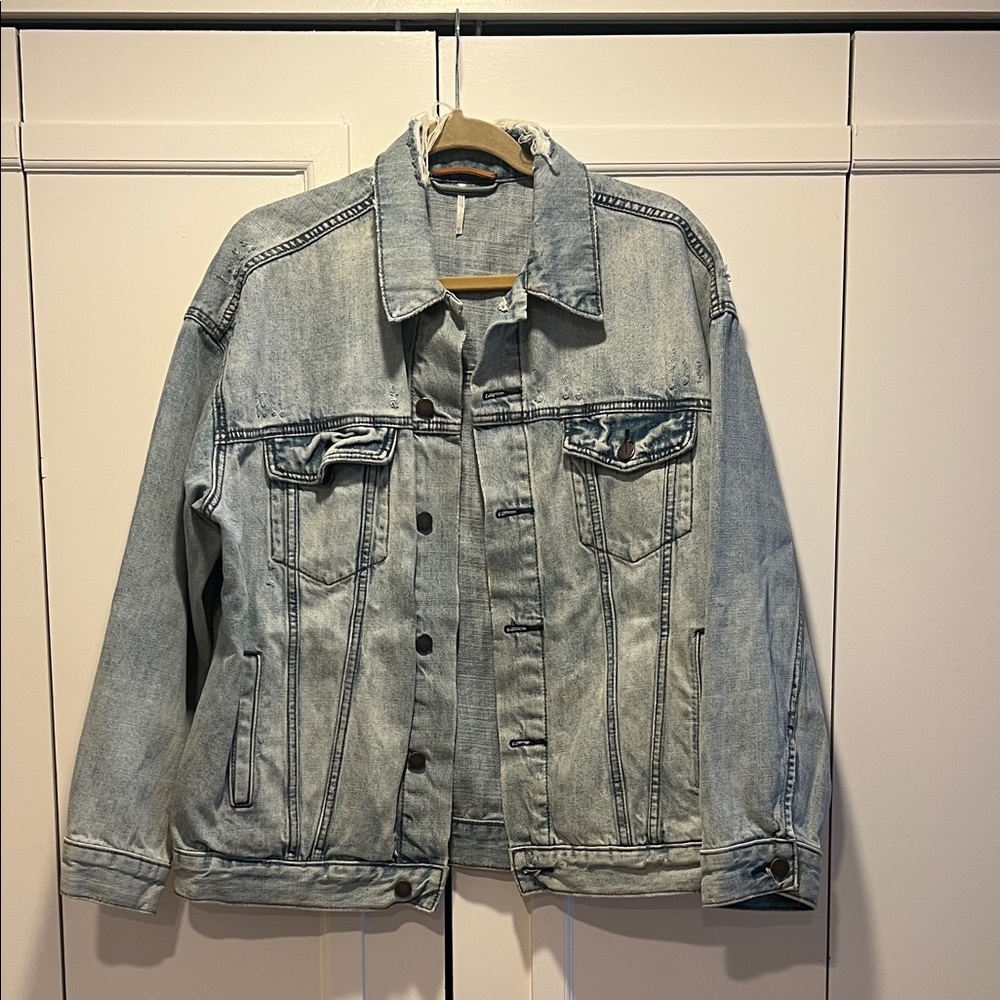 Free People Faded Blue Denim Jacket